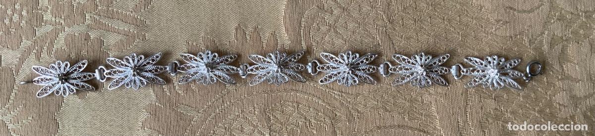 Antig&uuml;edades: PULSERA DE FILIGRANA DE PLATA, FLORES - Foto 4