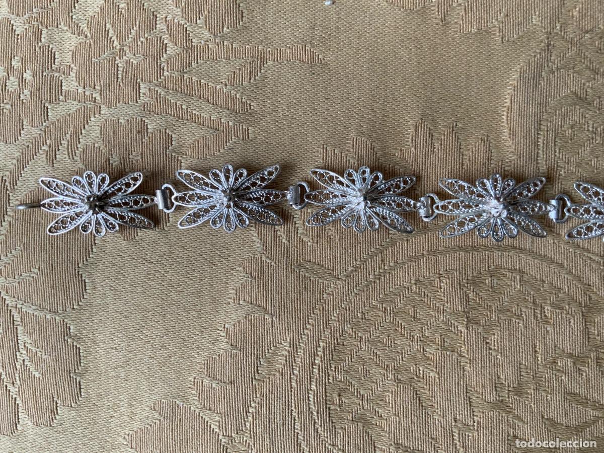 Antig&uuml;edades: PULSERA DE FILIGRANA DE PLATA, FLORES - Foto 5