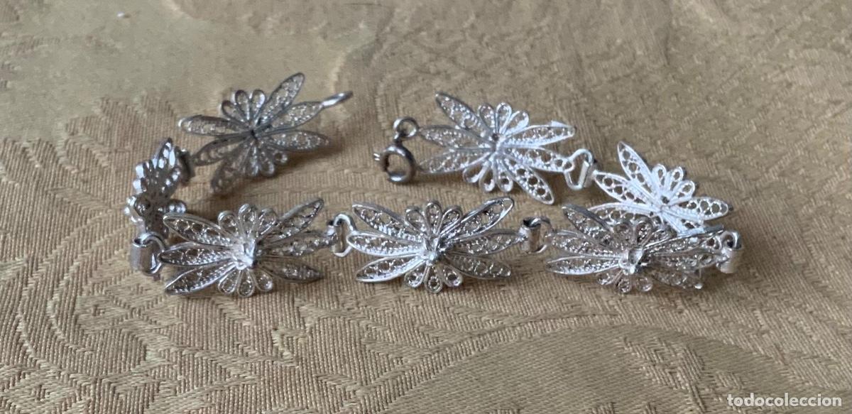Antig&uuml;edades: PULSERA DE FILIGRANA DE PLATA, FLORES - Foto 9