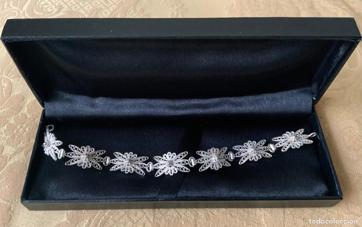 Antig&uuml;edades: PULSERA DE FILIGRANA DE PLATA, FLORES - Foto 11