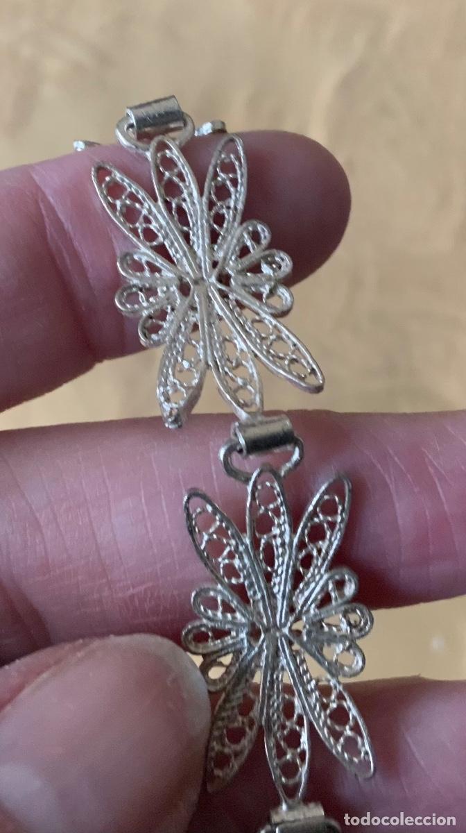 Antig&uuml;edades: PULSERA DE FILIGRANA DE PLATA, FLORES - Foto 12