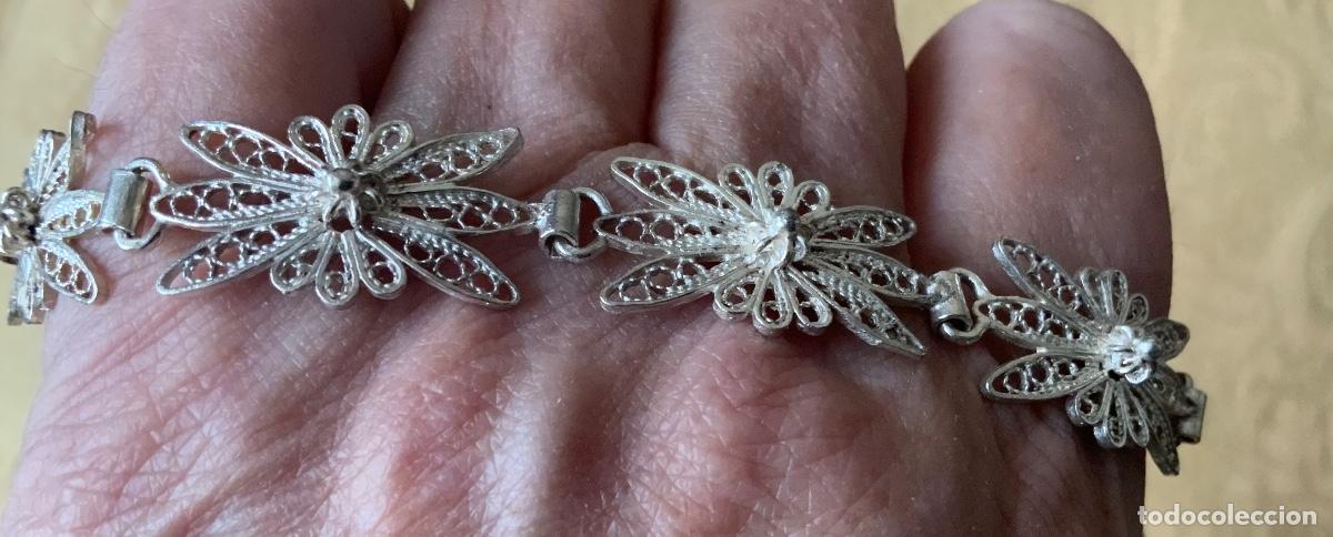 Antig&uuml;edades: PULSERA DE FILIGRANA DE PLATA, FLORES - Foto 14