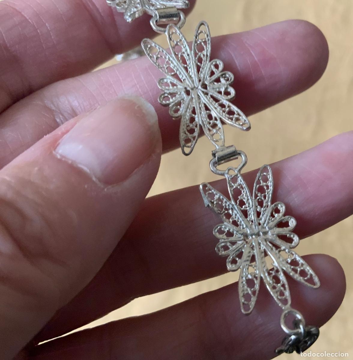 Antig&uuml;edades: PULSERA DE FILIGRANA DE PLATA, FLORES - Foto 16