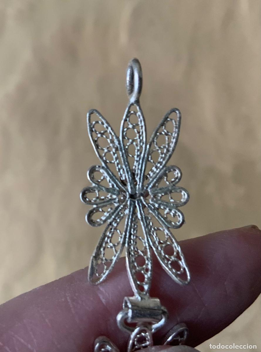 Antig&uuml;edades: PULSERA DE FILIGRANA DE PLATA, FLORES - Foto 17