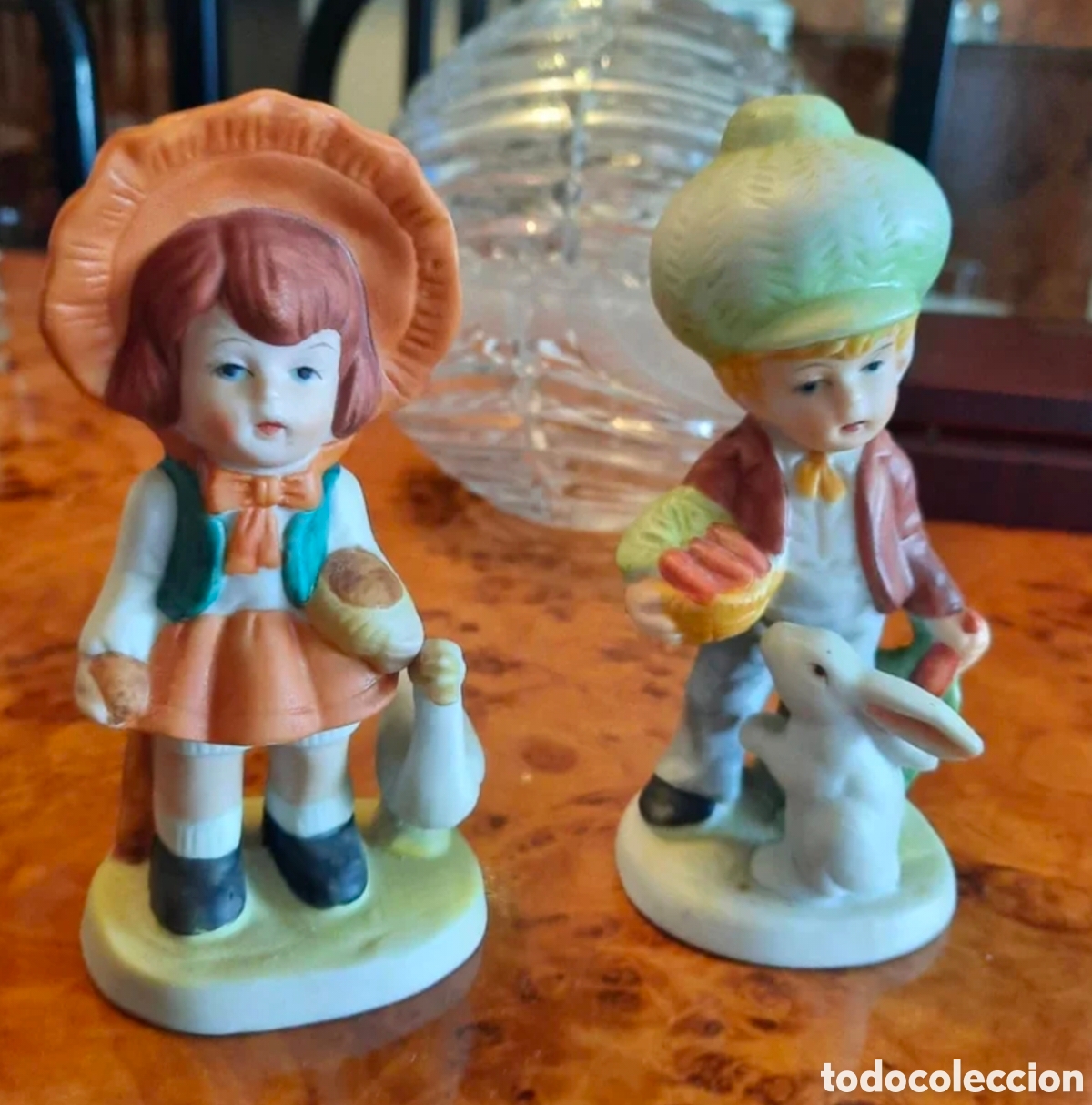 Oggetti Antichi: Conjunto Figuras Porcelana Ni&ntilde;os y Animales