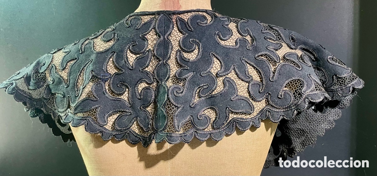 Antig&uuml;edades: Cuello Bordado Siglo XIX - Foto 4