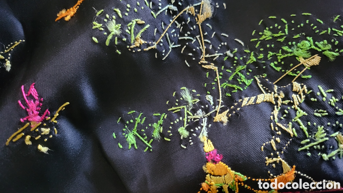 Antig&uuml;edades: KIMONO BORDADO A MANO - Foto 6