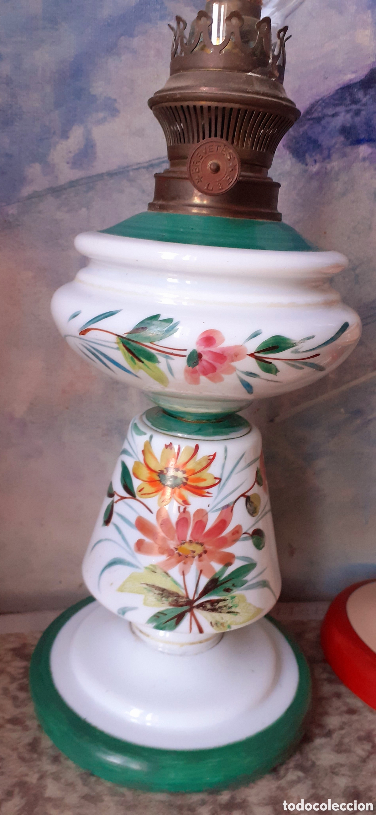 Antig&uuml;edades: Quinque opalina con chamin&eacute; - 56 cm - Foto 1