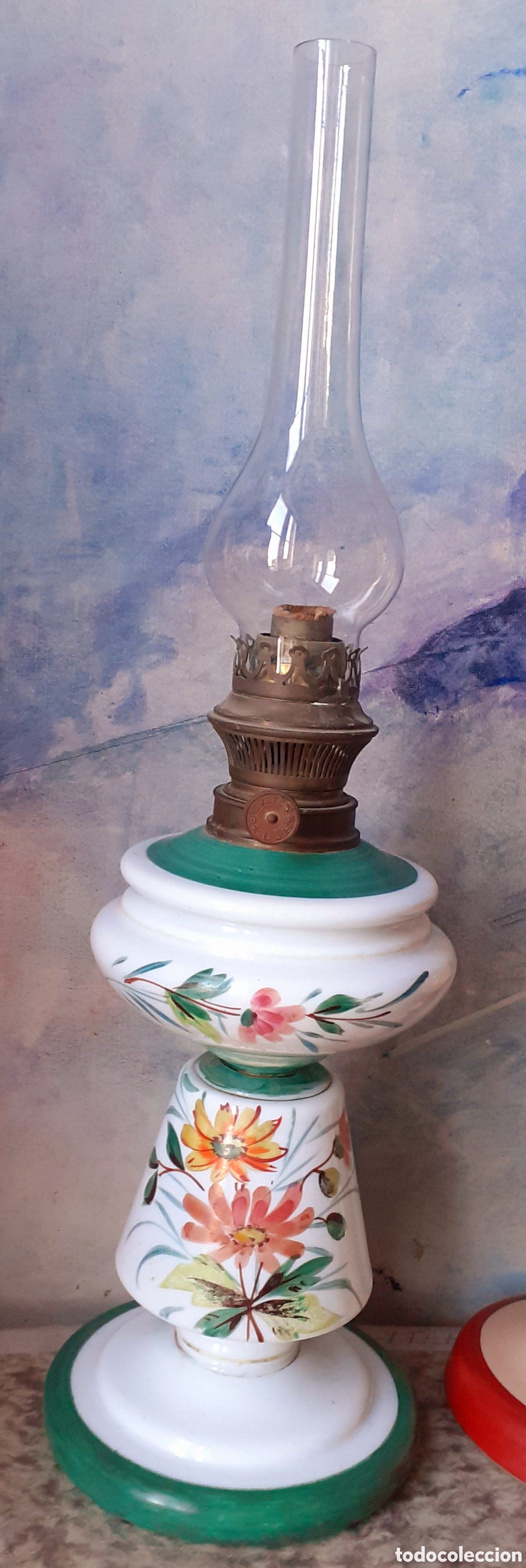 Antig&uuml;edades: Quinque opalina con chamin&eacute; - 56 cm - Foto 2