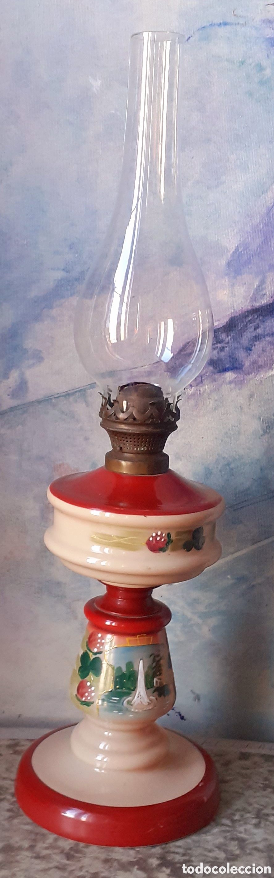 Antig&uuml;edades: Quinque opalina con chamin&eacute; - 55cm altura - Foto 3