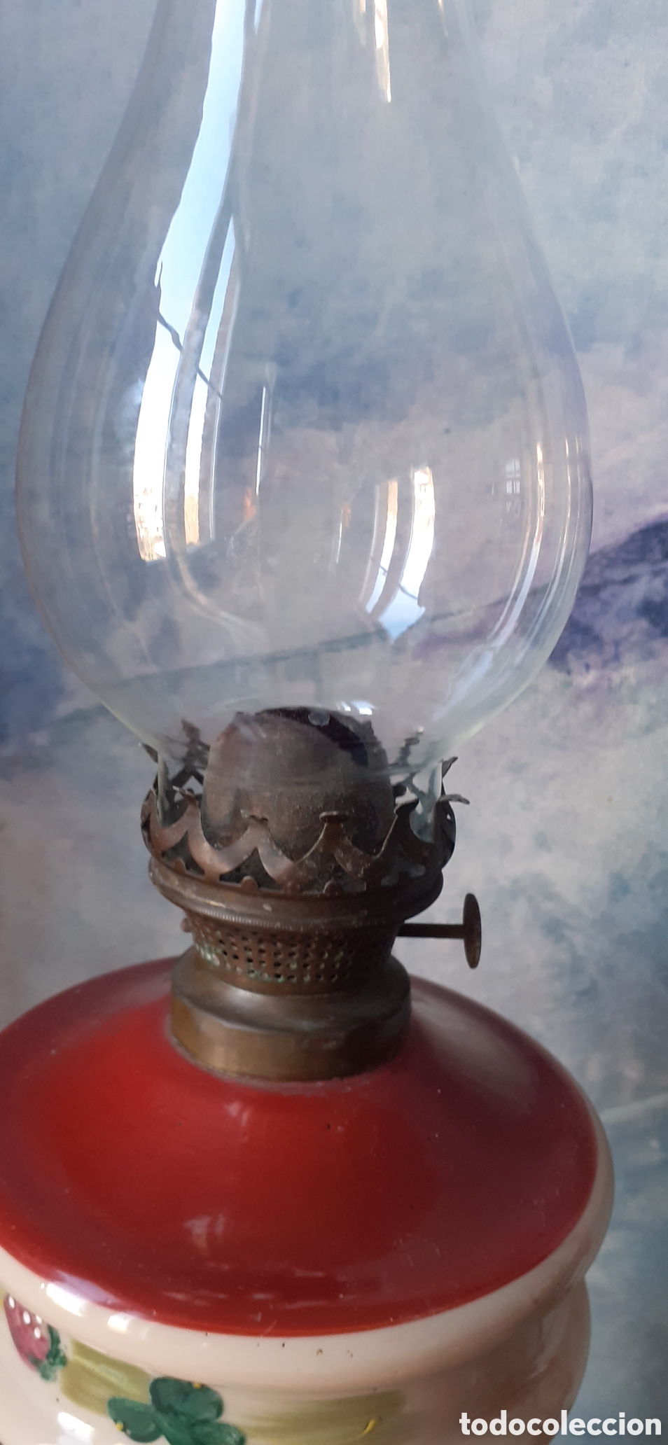 Antig&uuml;edades: Quinque opalina con chamin&eacute; - 55cm altura - Foto 5
