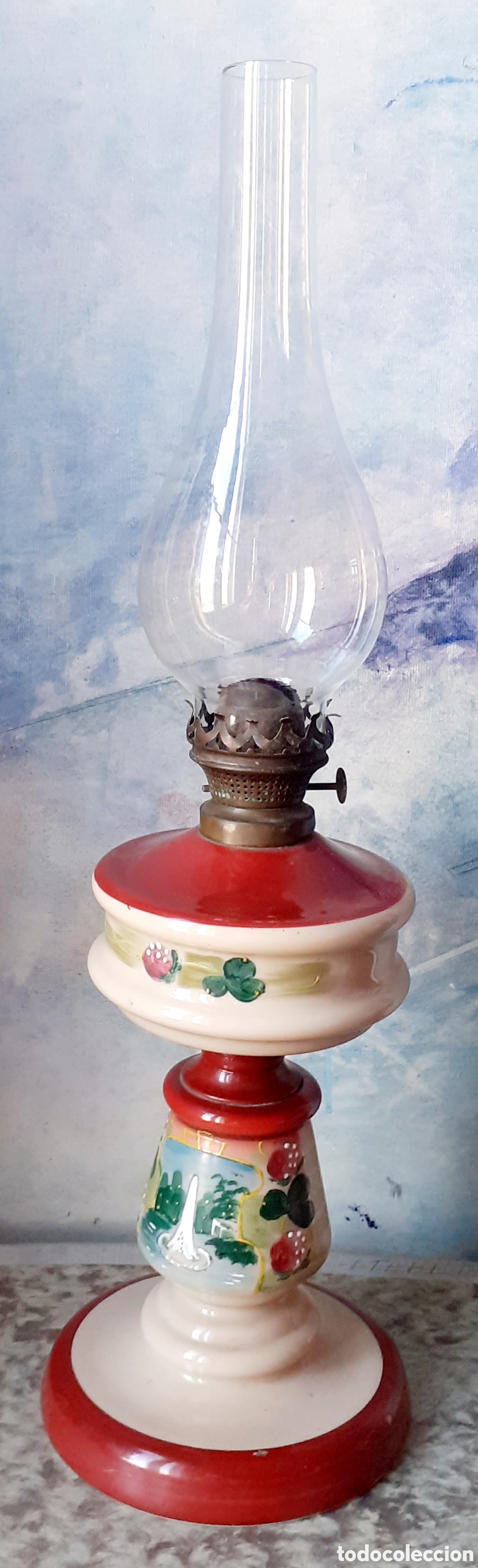 Antig&uuml;edades: Quinque opalina con chamin&eacute; - 55cm altura - Foto 2