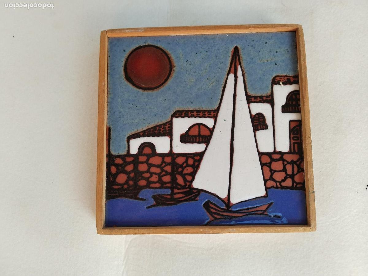 Antig&uuml;edades: cuadro azulejo con barco - Foto 2