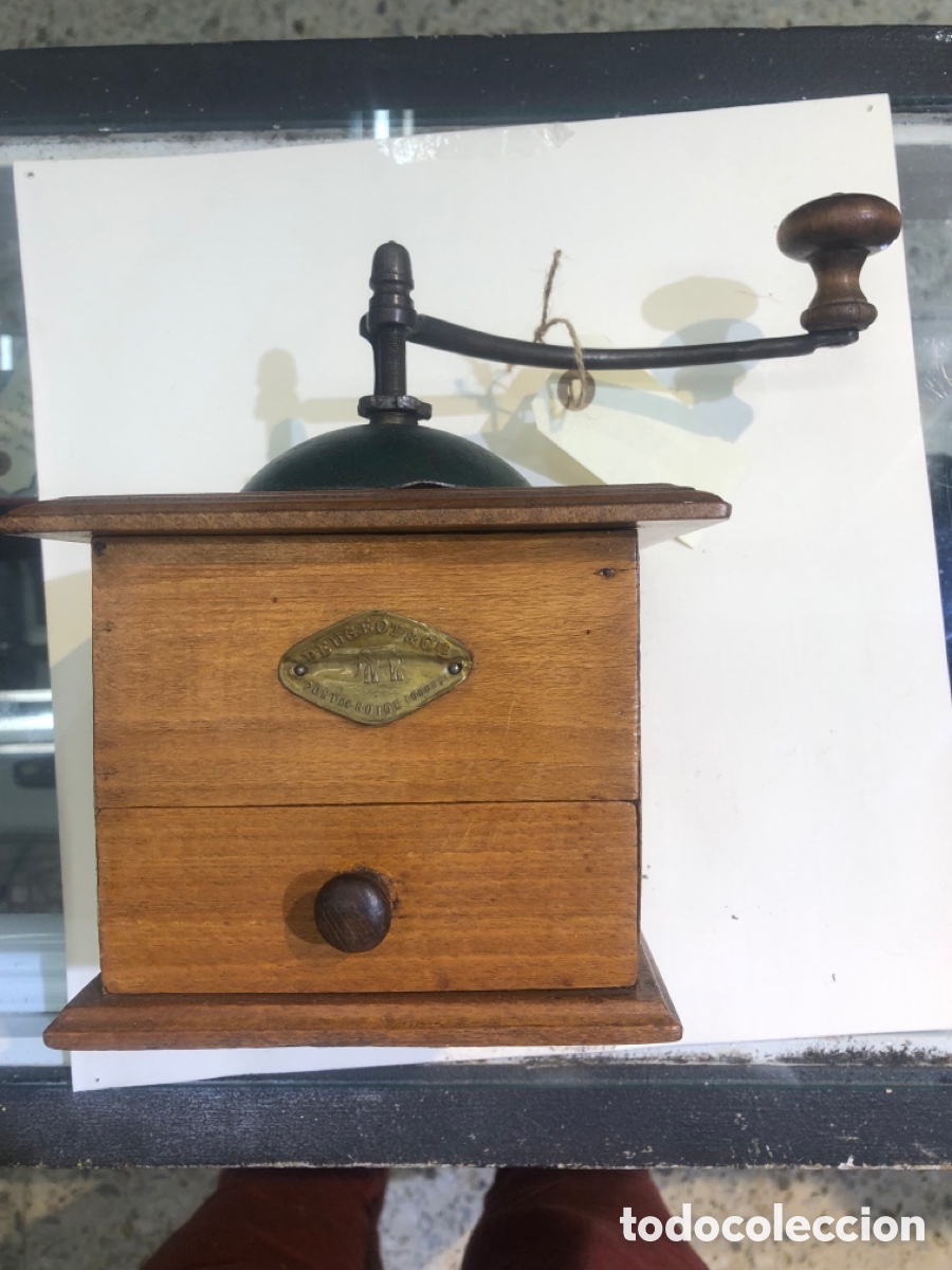 Antig&uuml;edades: Antiguo Molinillo PEUGEOT FR&Egrave;RES - Madera y Metal - Estilo Industrial - Francia 1930/40