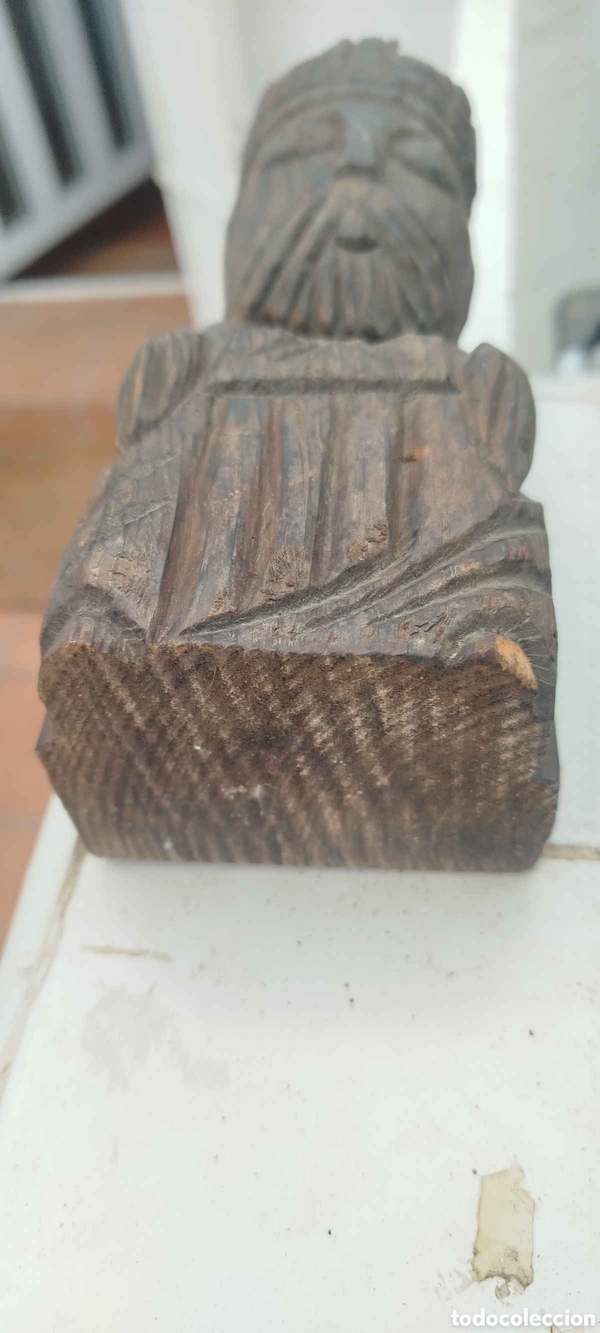 Antig&uuml;edades: Sujetalibros talla madera - Foto 4