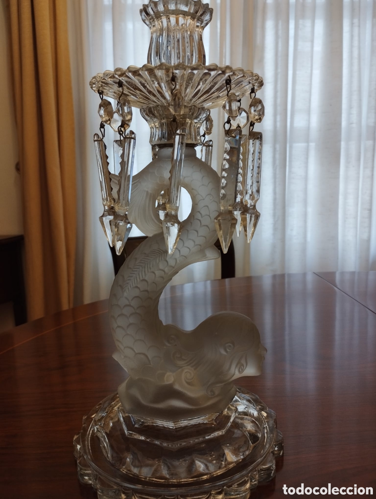 Antig&uuml;edades: Pareja de candelabros de cristal - Foto 3