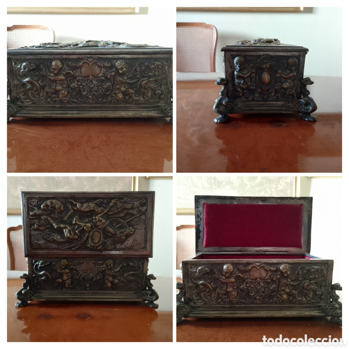 Antig&uuml;edades: Antiguo joyero de bronce renacentista - Foto 1