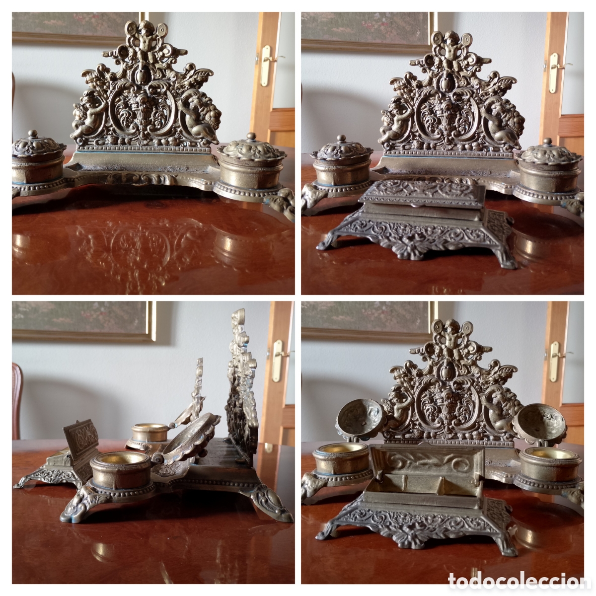 Antiques: Lote escriban&iacute;a y guarda sellos de bronce