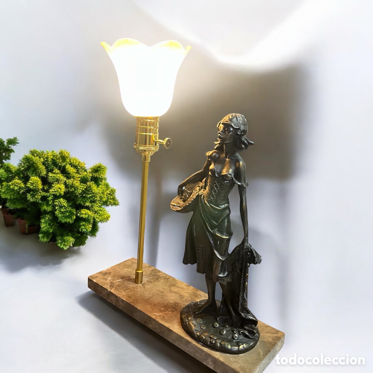 Antig&uuml;edades: L&aacute;mpara de mesa Art Deco - Foto 2