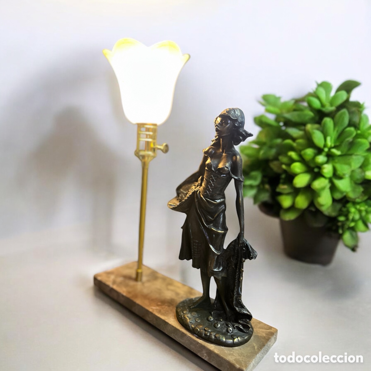 Antig&uuml;edades: L&aacute;mpara de mesa Art Deco - Foto 6