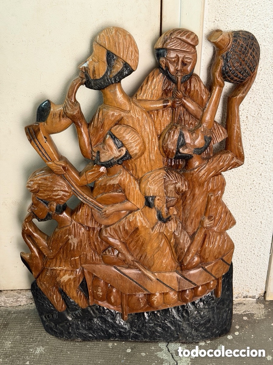 Antig&uuml;edades: Gran relieve tallado a mano en madera - Foto 2