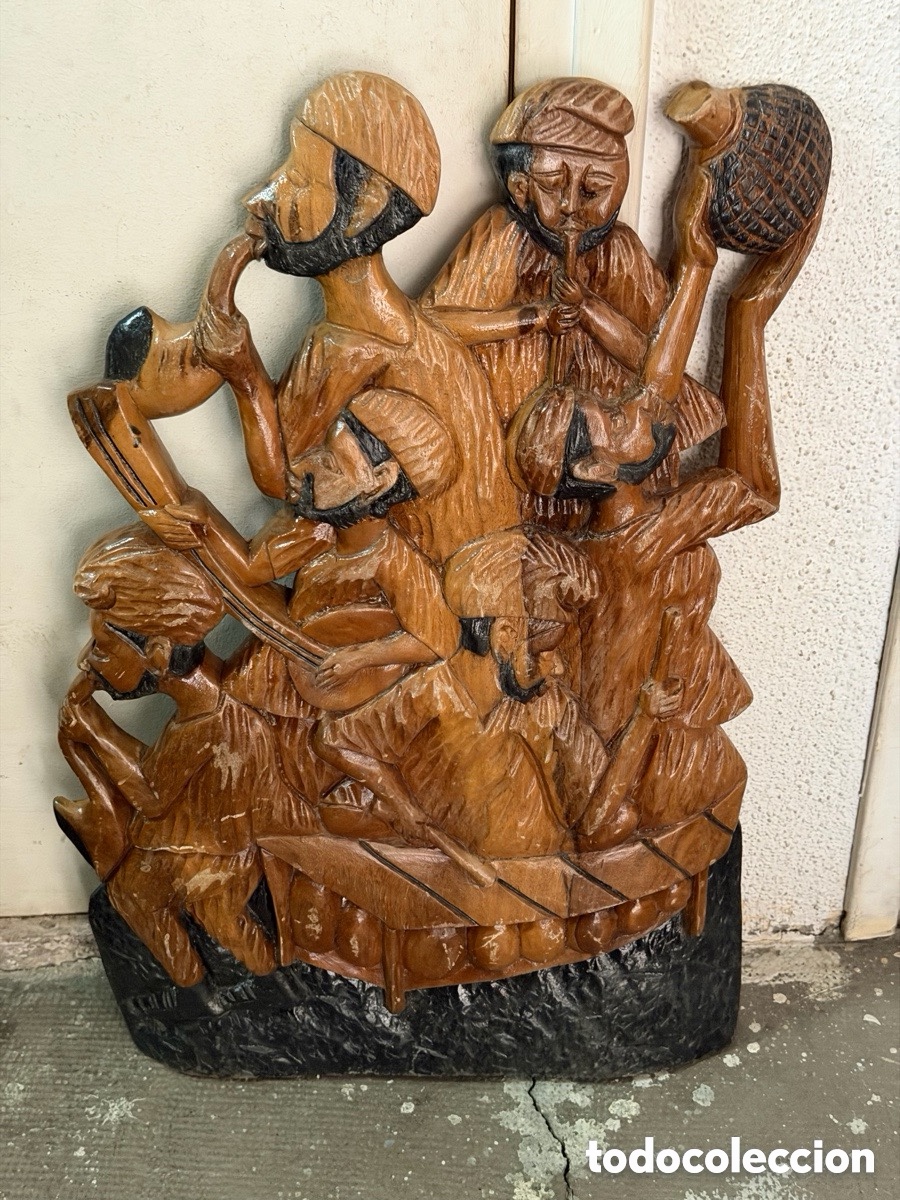 Antig&uuml;edades: Gran relieve tallado a mano en madera - Foto 5