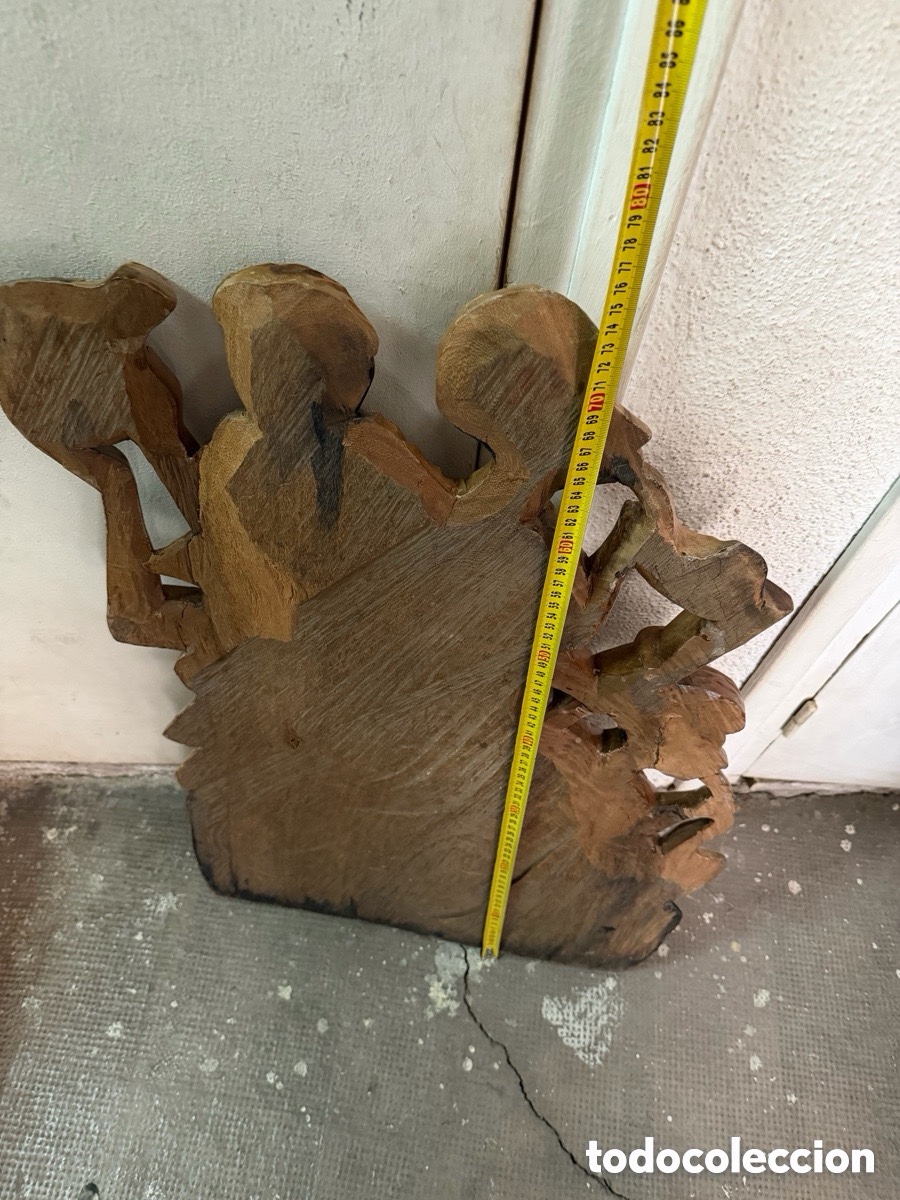 Antig&uuml;edades: Gran relieve tallado a mano en madera - Foto 7