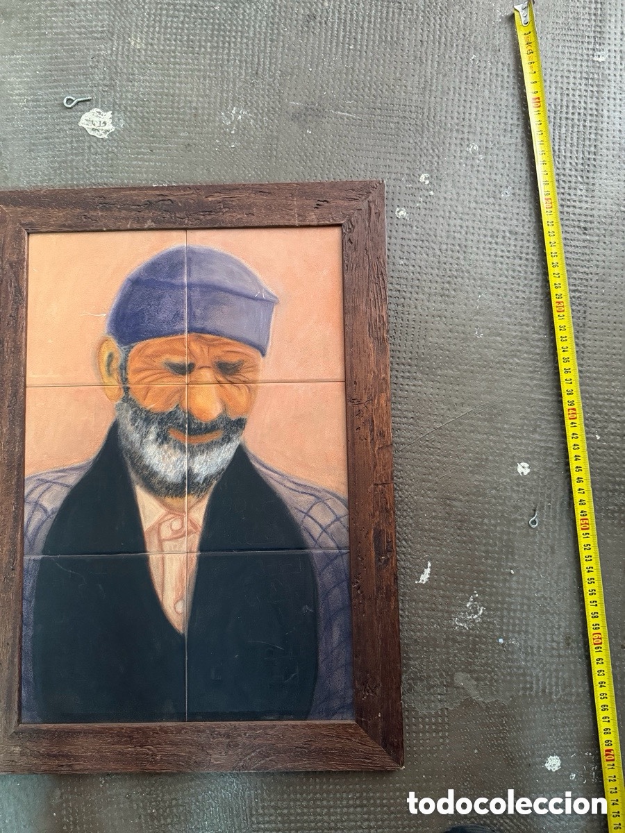 Antig&uuml;edades: Cuadro pintura sobre azulejo - Foto 5