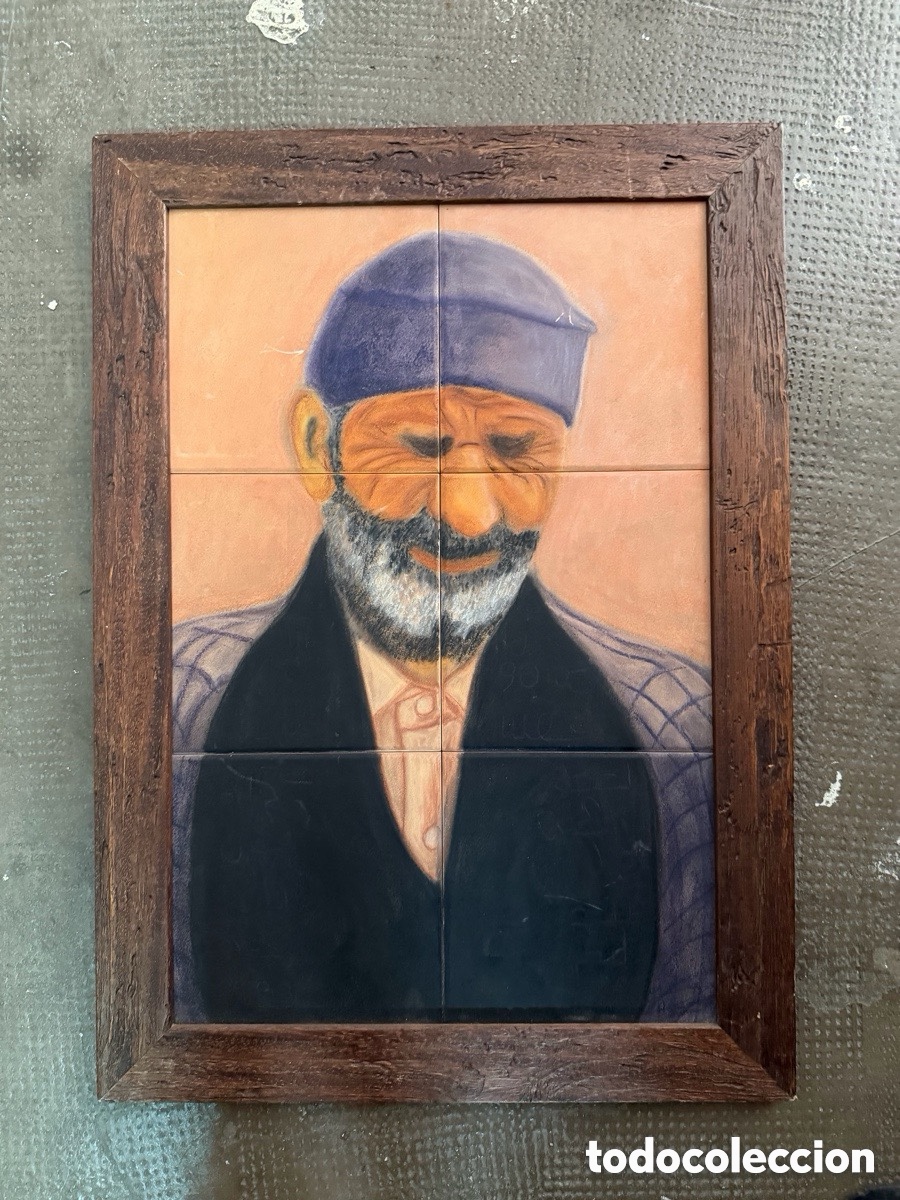 Antig&uuml;edades: Cuadro pintura sobre azulejo - Foto 6