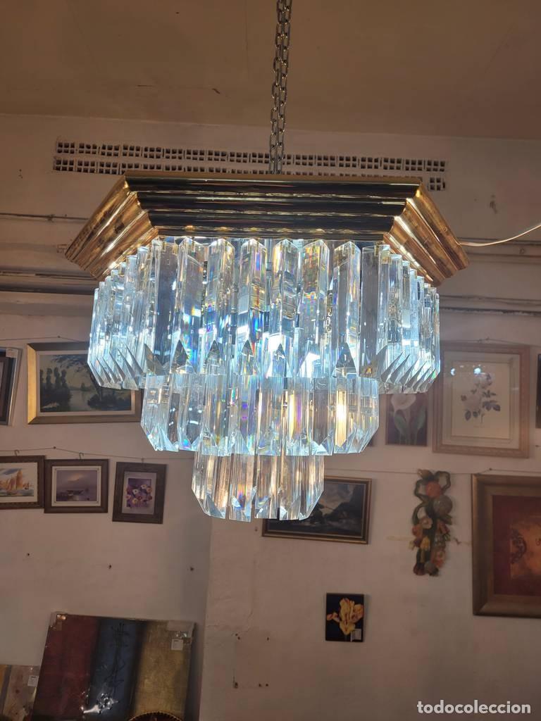 Antig&uuml;edades: L&Aacute;MPARA DE TECHO CON CRISTALES - Foto 1