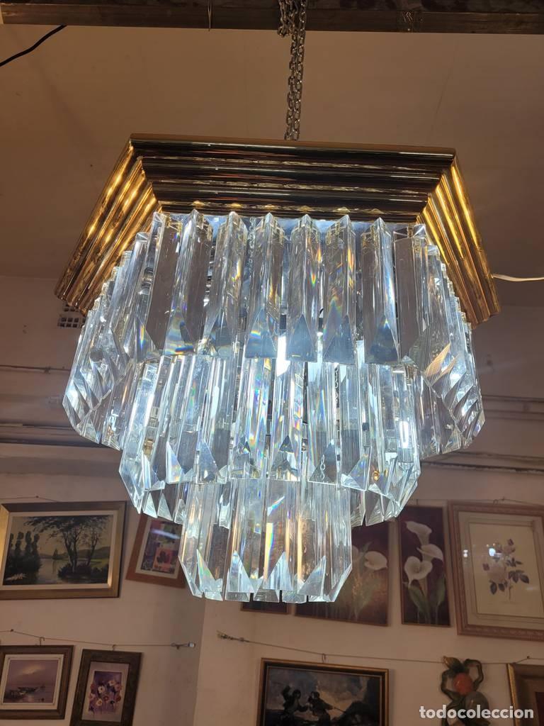 Antig&uuml;edades: L&Aacute;MPARA DE TECHO CON CRISTALES - Foto 2