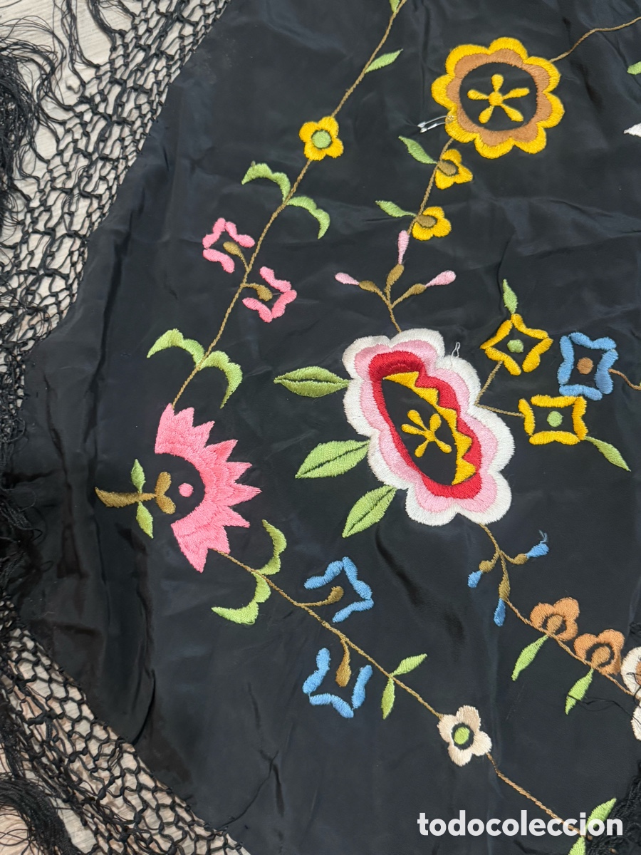 Antig&uuml;edades: Mant&oacute;n flores . 150 cm total - Foto 2