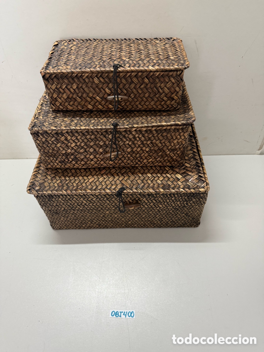Antig&uuml;edades: Cajas de almacenamiento, mimbre - Foto 2
