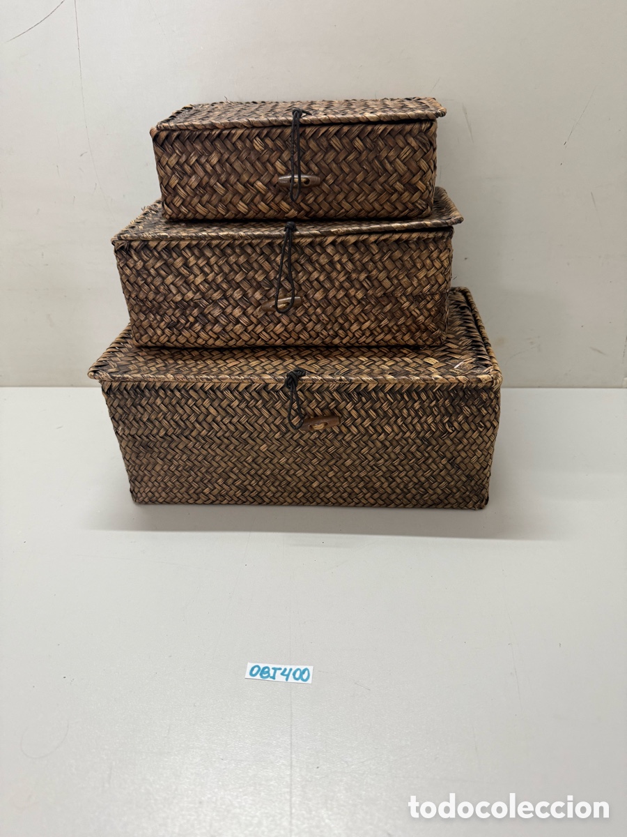Antig&uuml;edades: Cajas de almacenamiento, mimbre - Foto 1