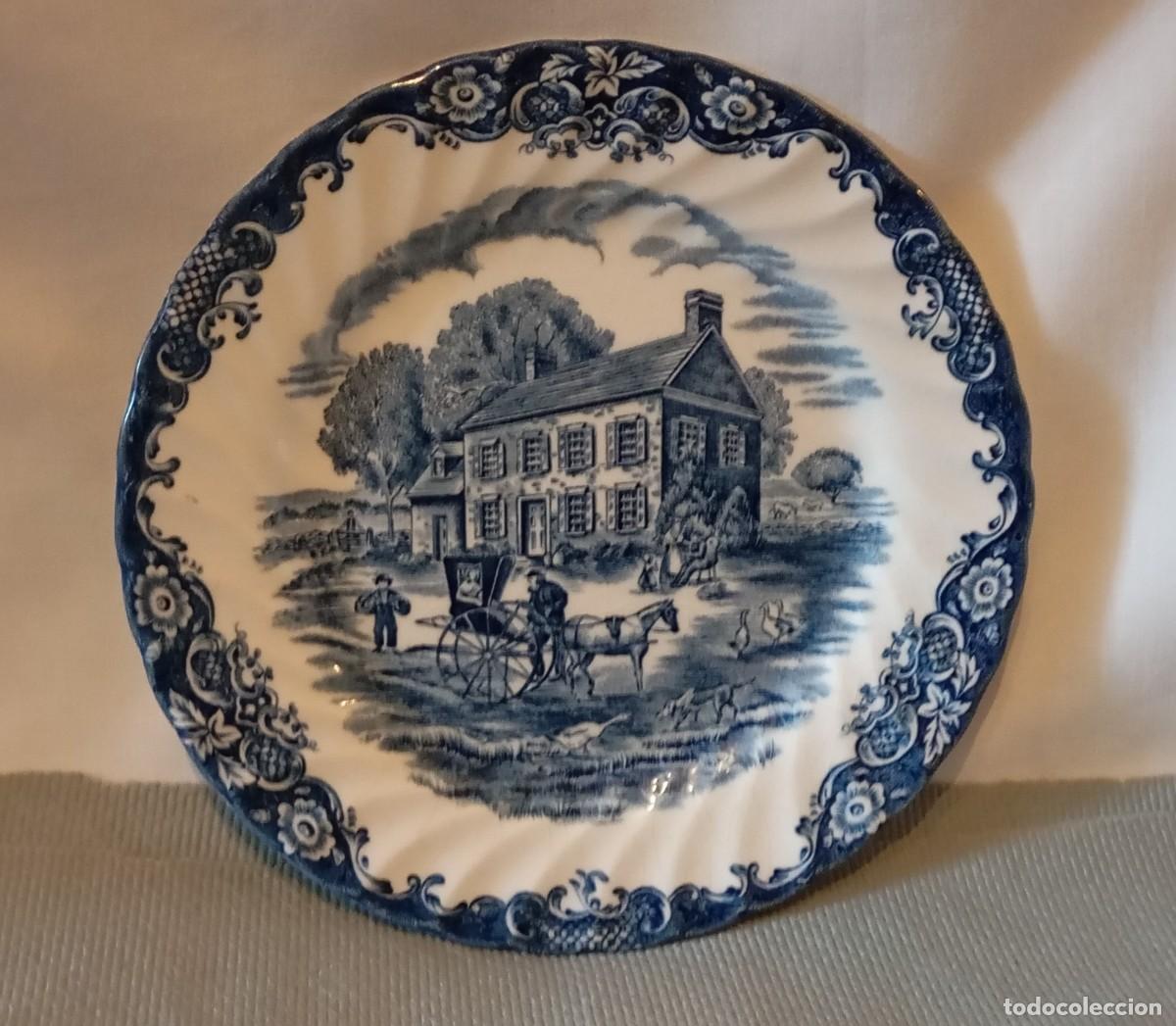 Antig&uuml;edades: Plato Colecci&oacute;n Heritage Hall Blue & White. - Foto 2