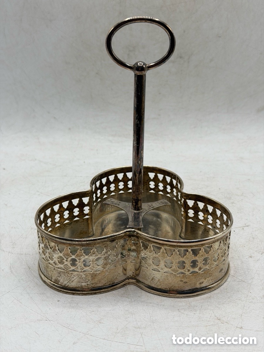 Antig&uuml;edades: Soporte mermeladas ingl&eacute;s de alpaca - Foto 2