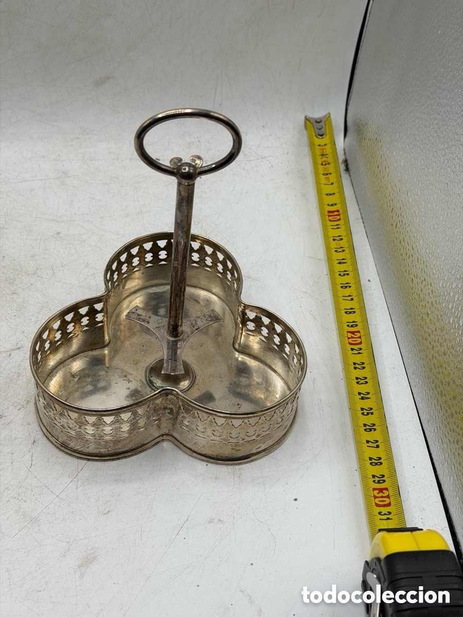 Antig&uuml;edades: Soporte mermeladas ingl&eacute;s de alpaca - Foto 5
