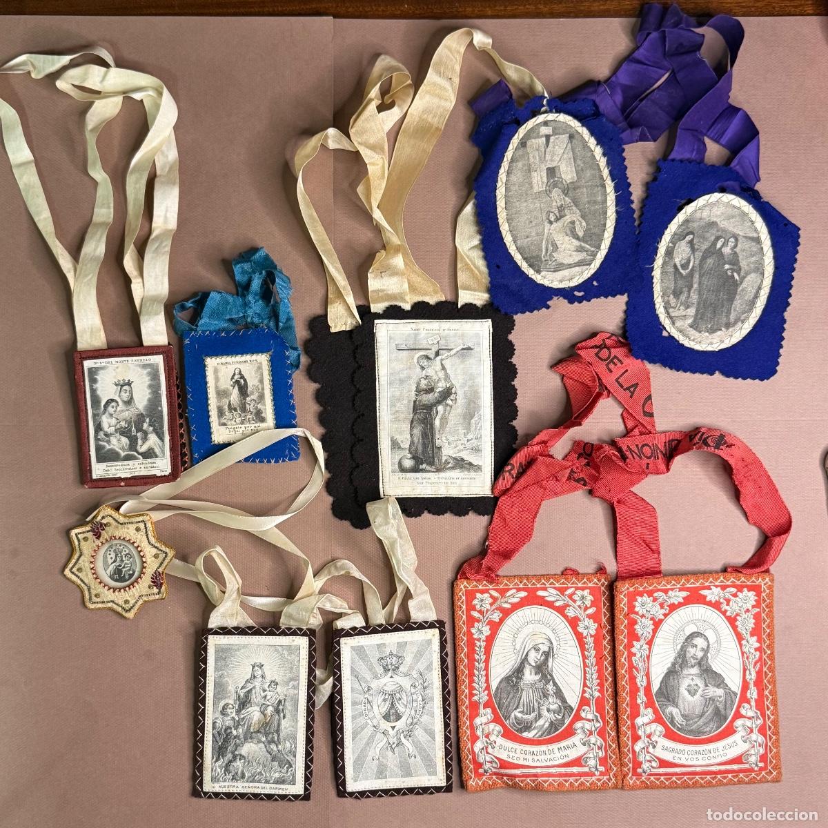 Antig&uuml;edades: Lote de 7 Escapularios - S. XIX / S. XX - Foto 1