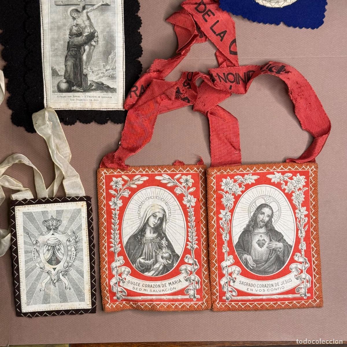 Antig&uuml;edades: Lote de 7 Escapularios - S. XIX / S. XX - Foto 2