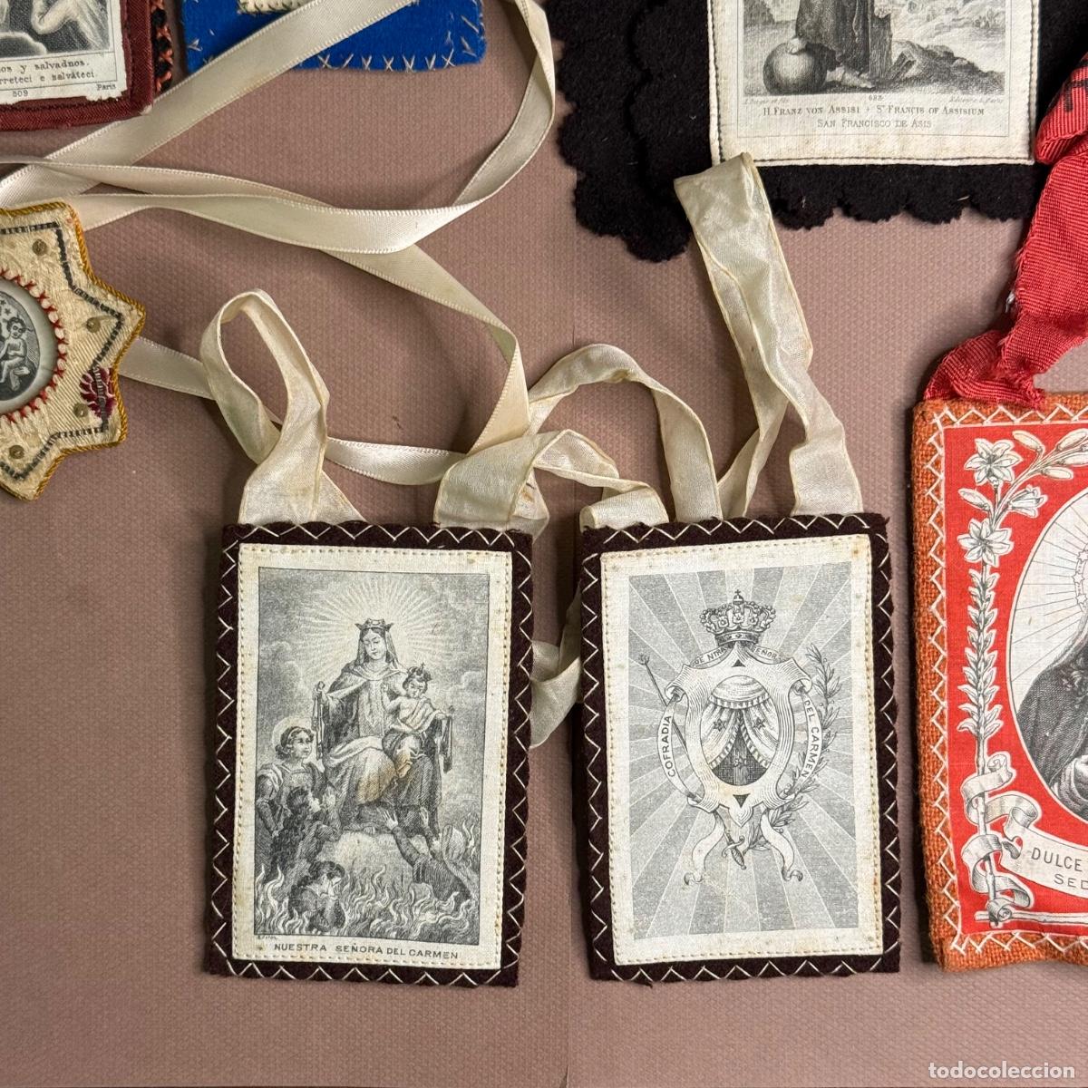 Antig&uuml;edades: Lote de 7 Escapularios - S. XIX / S. XX - Foto 3
