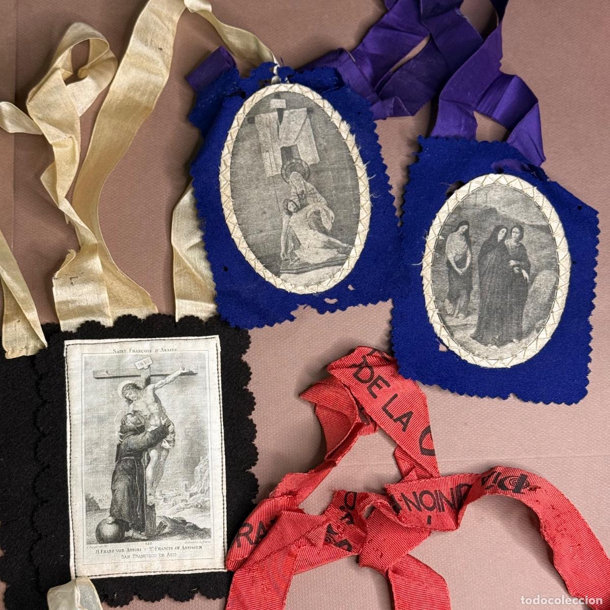 Antig&uuml;edades: Lote de 7 Escapularios - S. XIX / S. XX - Foto 5