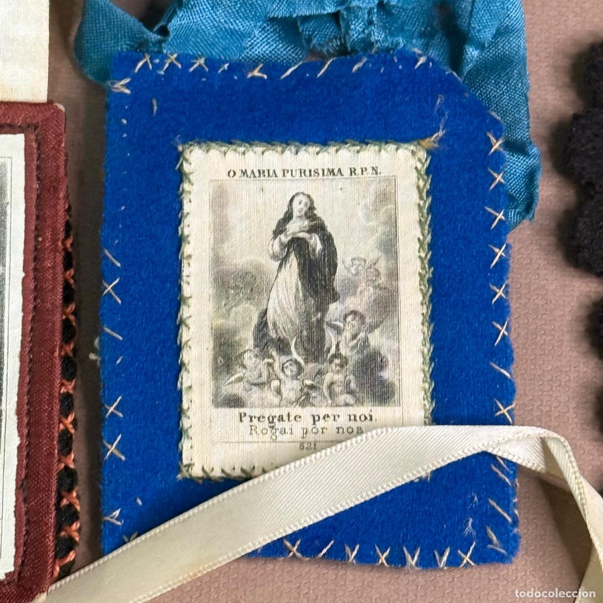 Antig&uuml;edades: Lote de 7 Escapularios - S. XIX / S. XX - Foto 8