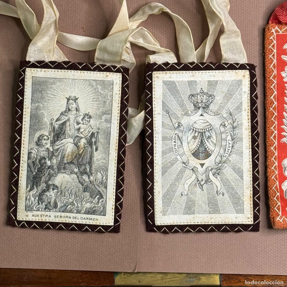 Antig&uuml;edades: Lote de 7 Escapularios - S. XIX / S. XX - Foto 12