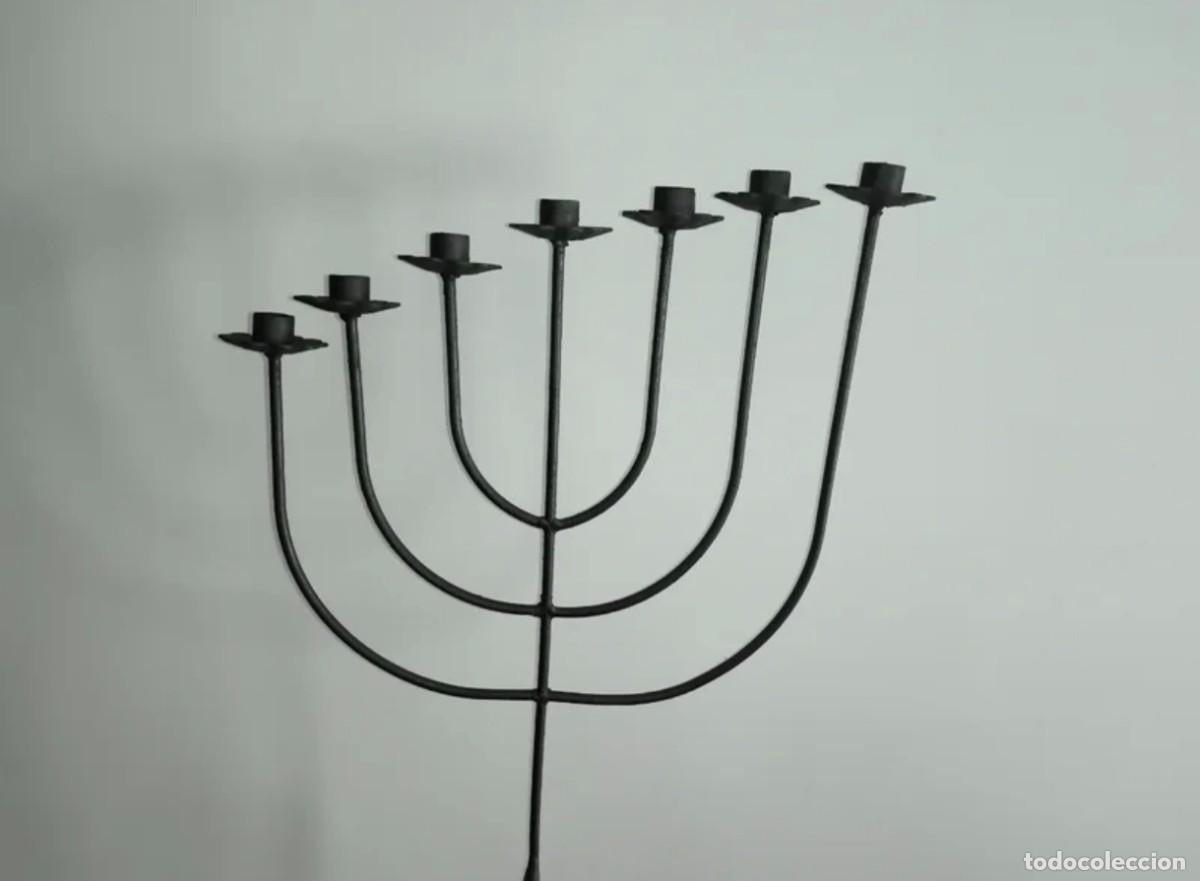 Antig&uuml;edades: Antigua Menorah de forja - Foto 3