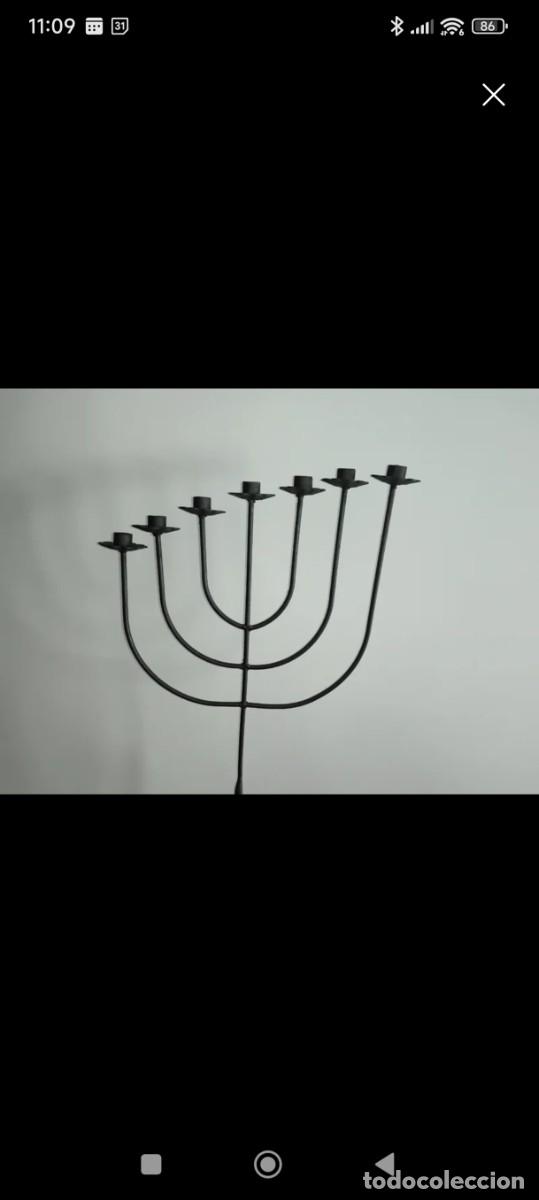Antig&uuml;edades: Antigua Menorah de forja - Foto 7