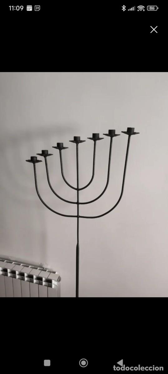 Antig&uuml;edades: Antigua Menorah de forja - Foto 9