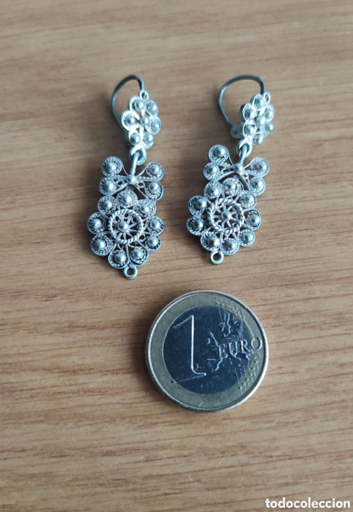 Antig&uuml;edades: Pendientes plata baja de estilo charro - Foto 4