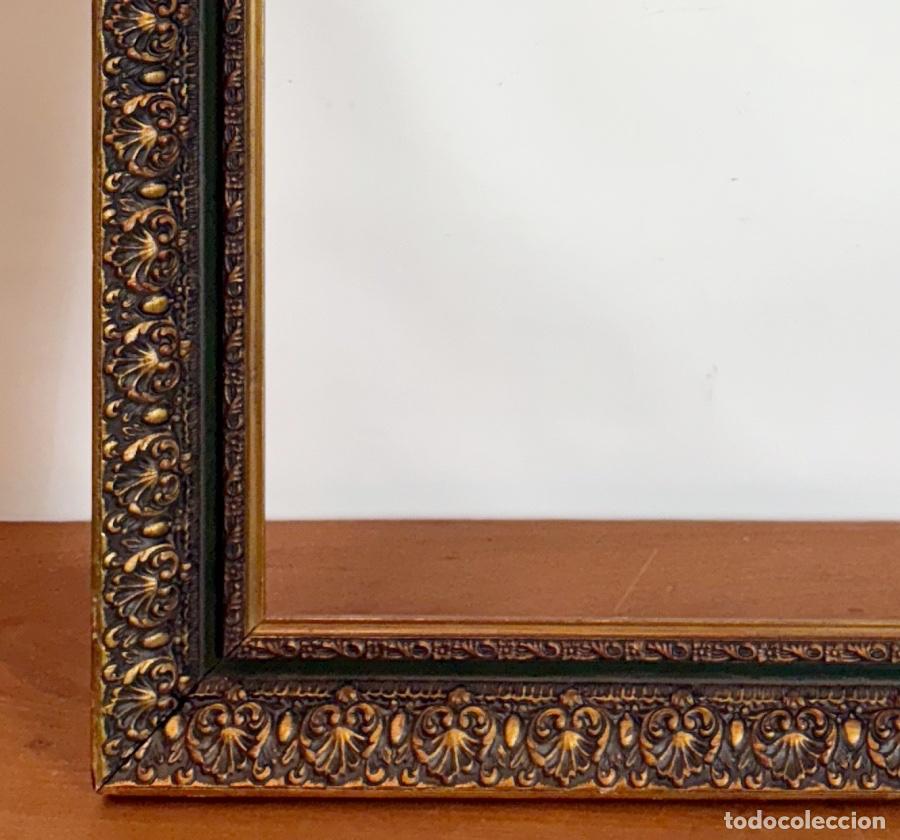 Antig&uuml;edades: Marco de Madera Verde-Dorado - Foto 6