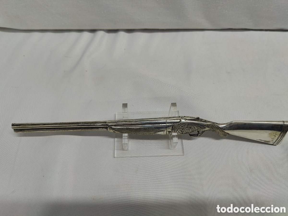 Antig&uuml;edades: ESCOPETA MINIATURA DE PLATA - Foto 13