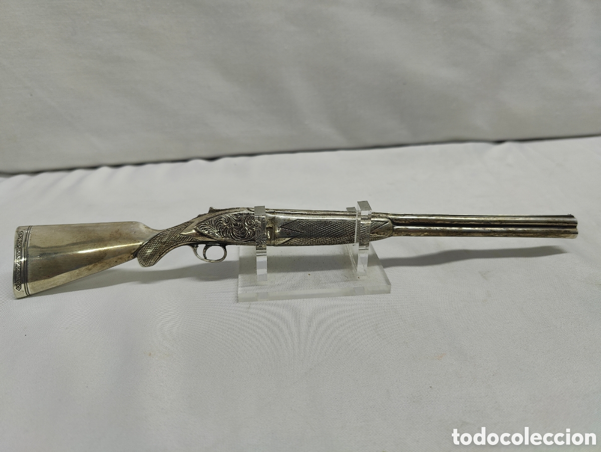 Antig&uuml;edades: ESCOPETA MINIATURA DE PLATA - Foto 14